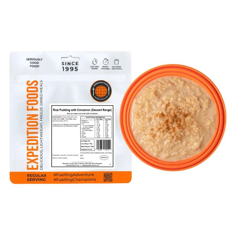 Expedition Foods Rice Pudding with Cinnamon - Dessert Range-2